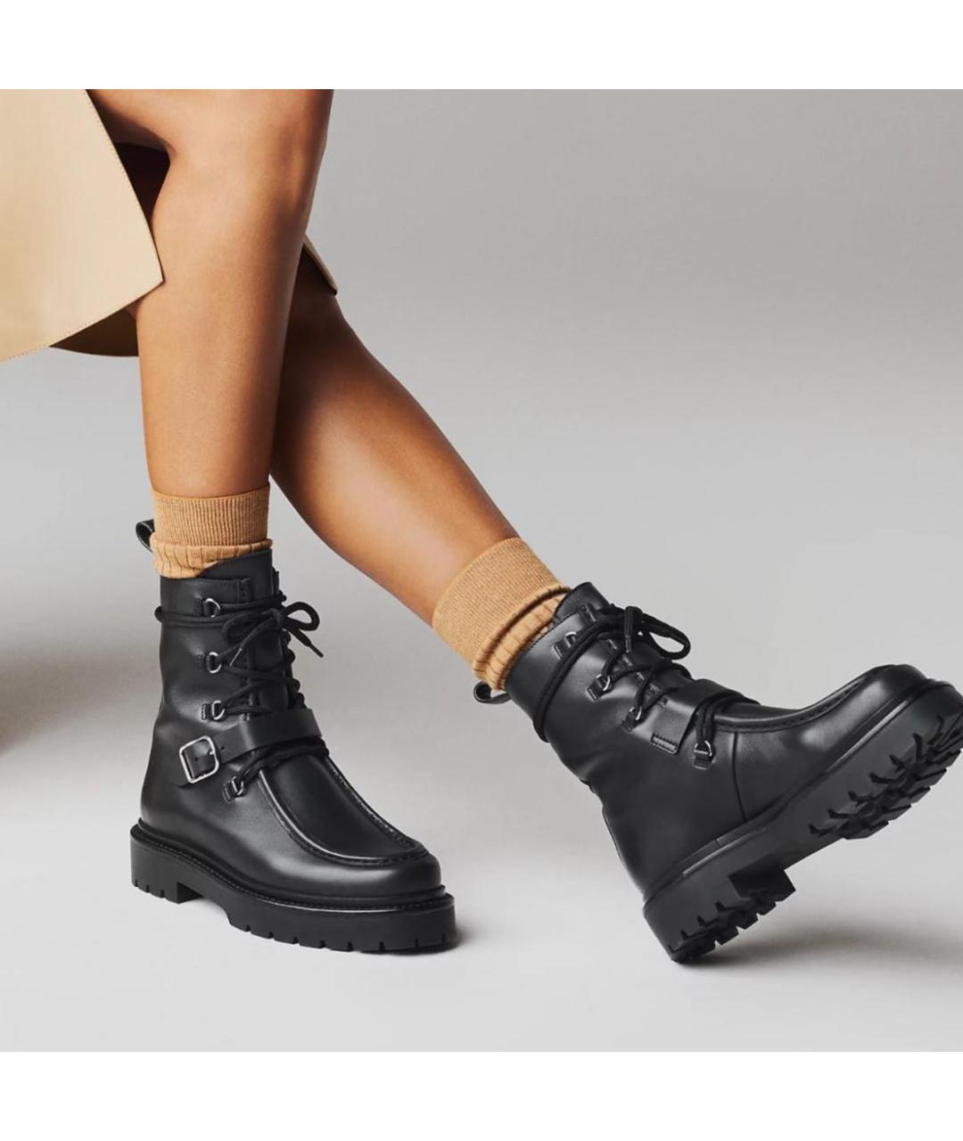 HERMES Черные кожаные ботинки, фото 3