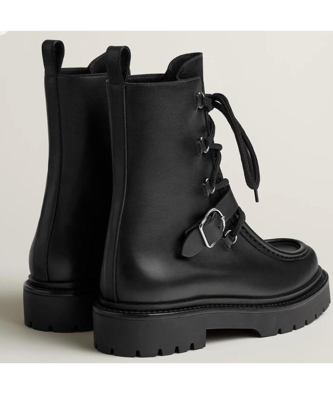 HERMES Черные кожаные ботинки, фото 5