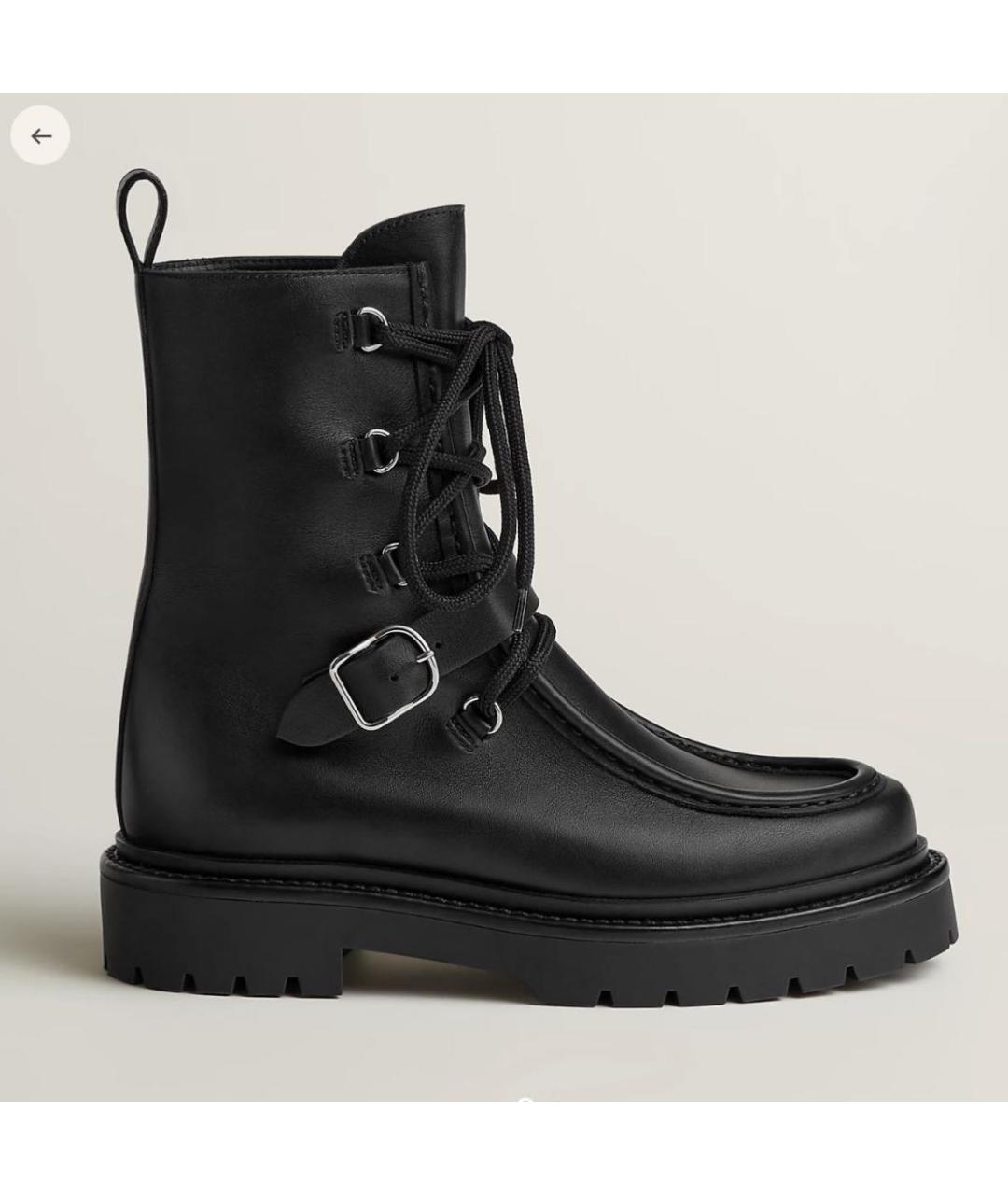 HERMES Черные кожаные ботинки, фото 7