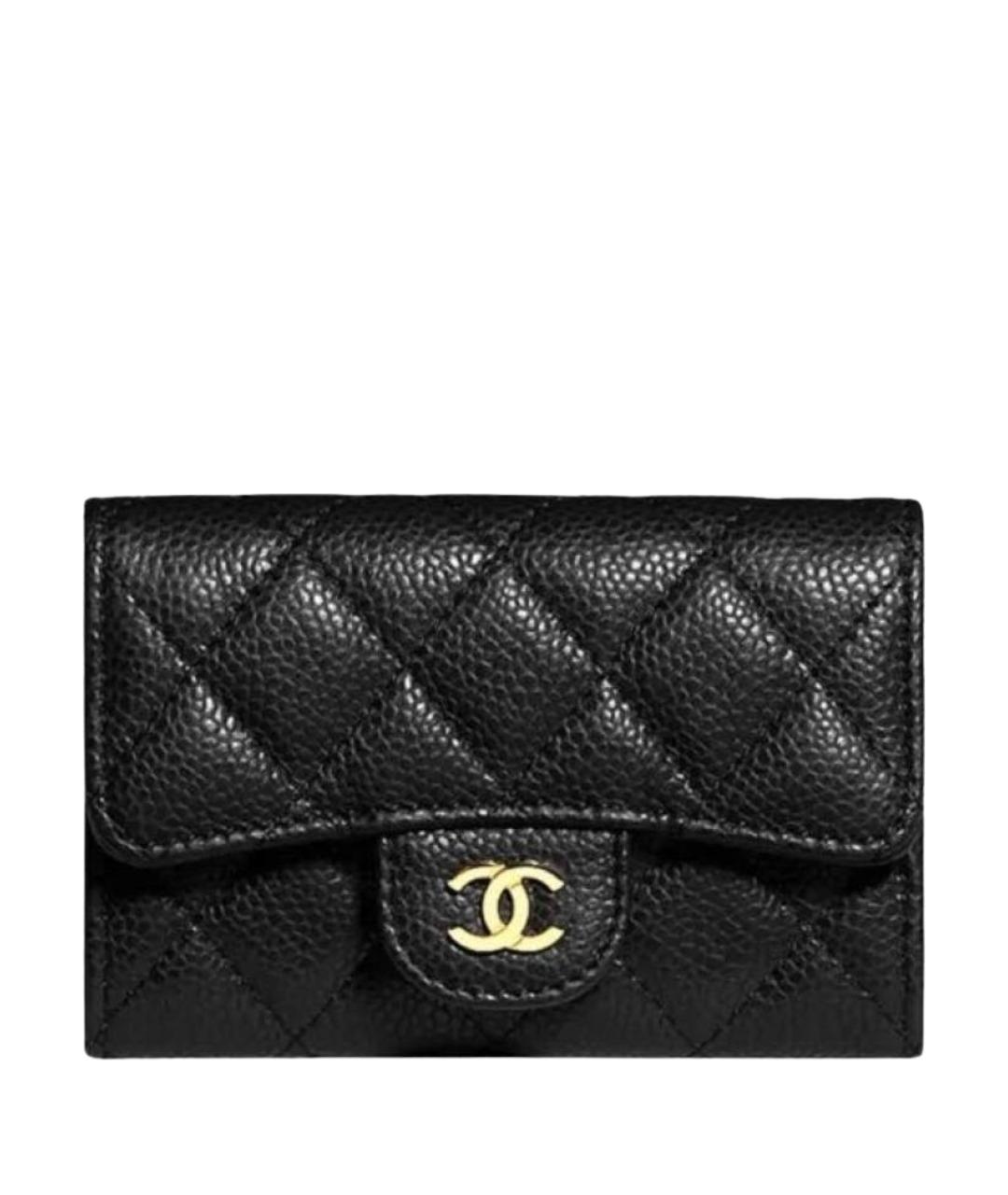 CHANEL Черный кожаный кошелек, фото 1