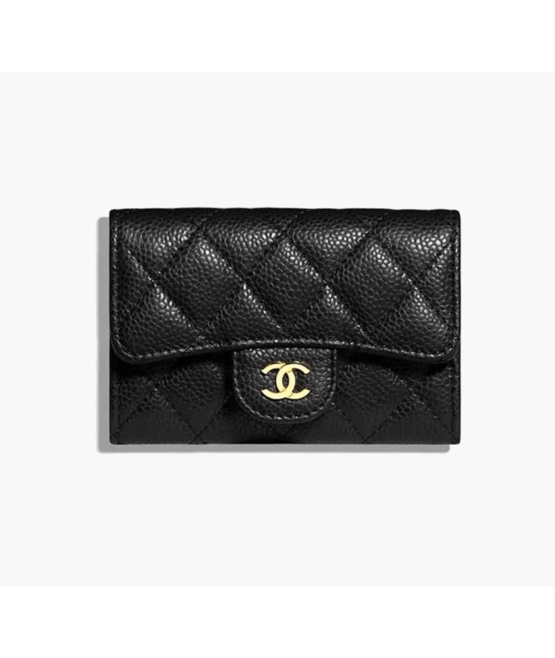 CHANEL Черный кожаный кошелек, фото 4