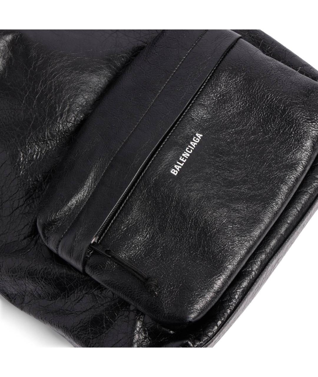 BALENCIAGA Черный кожаный рюкзак, фото 7