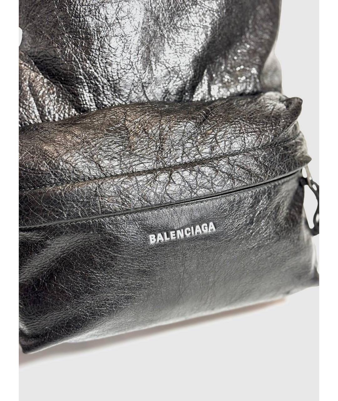 BALENCIAGA Черный кожаный рюкзак, фото 4