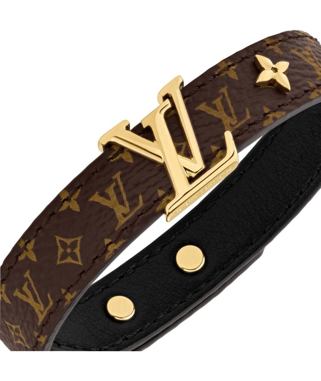 LOUIS VUITTON Коричневый кожаный браслет, фото 3