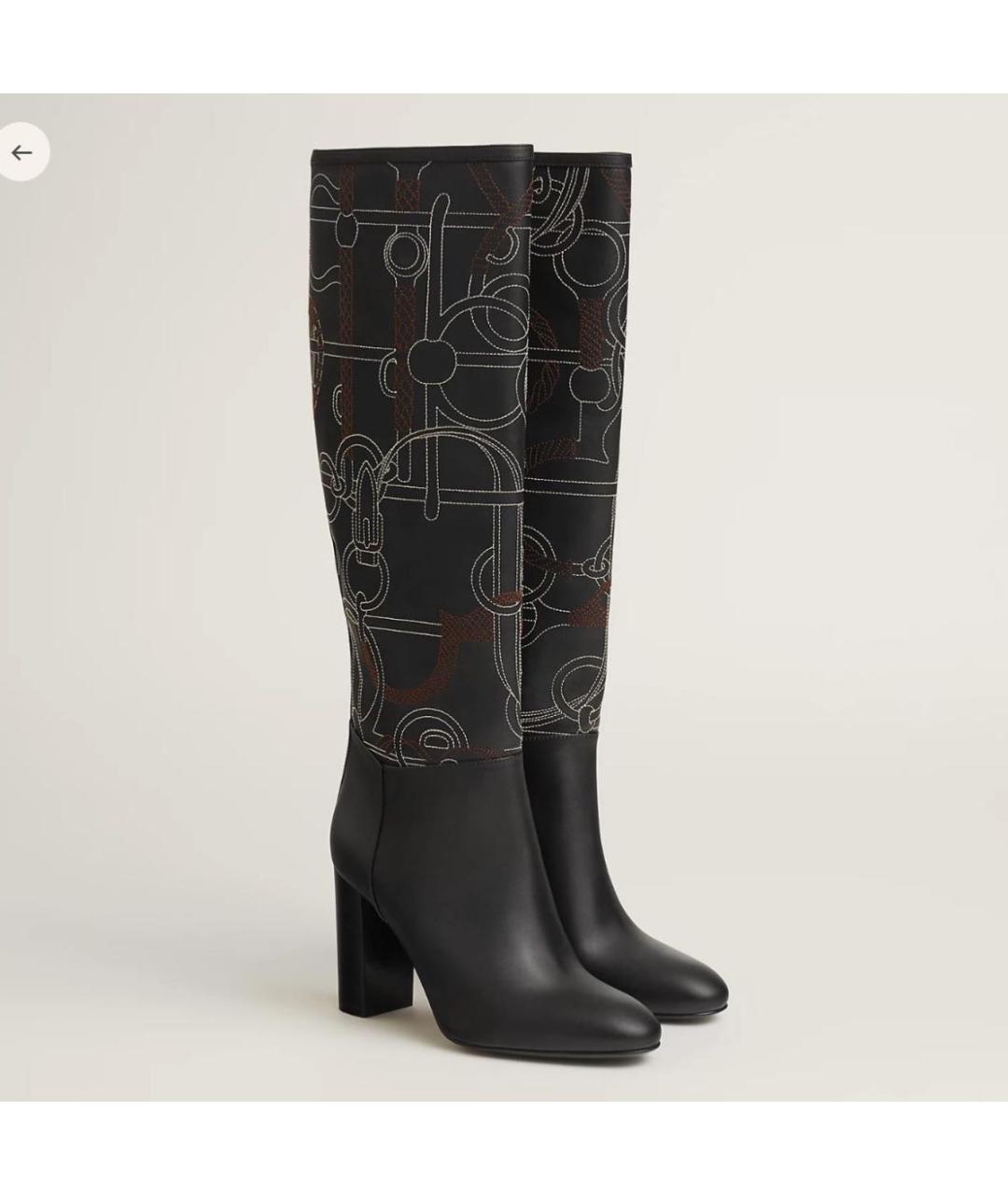 HERMES Черные кожаные сапоги, фото 2