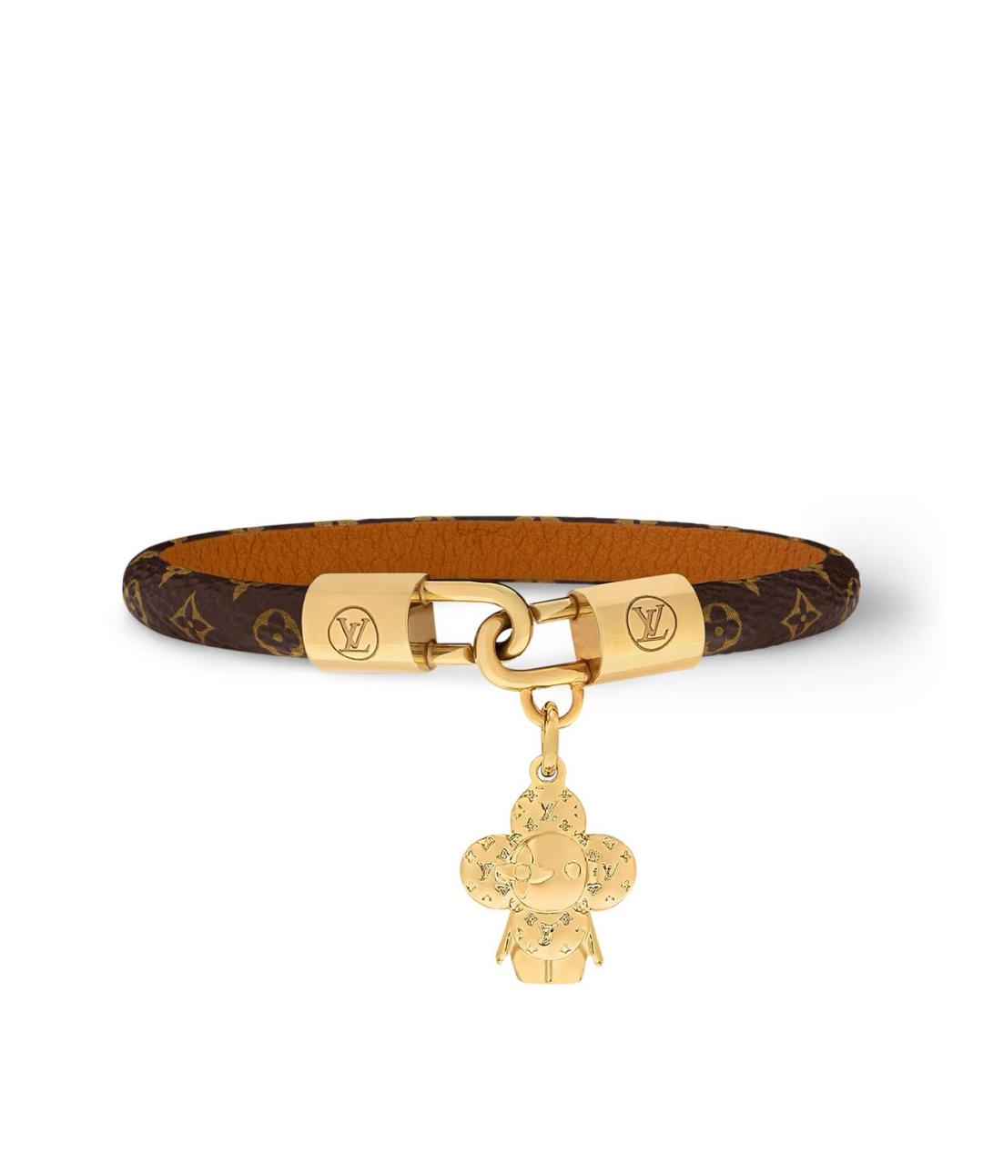 LOUIS VUITTON Коричневый кожаный браслет, фото 2