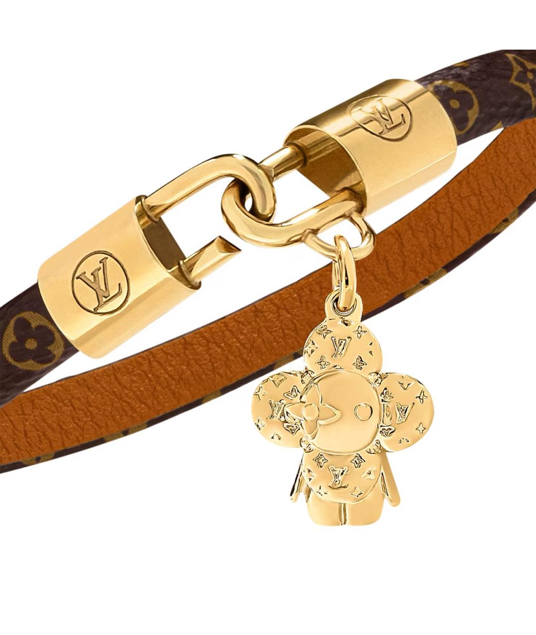 LOUIS VUITTON Коричневый кожаный браслет, фото 4