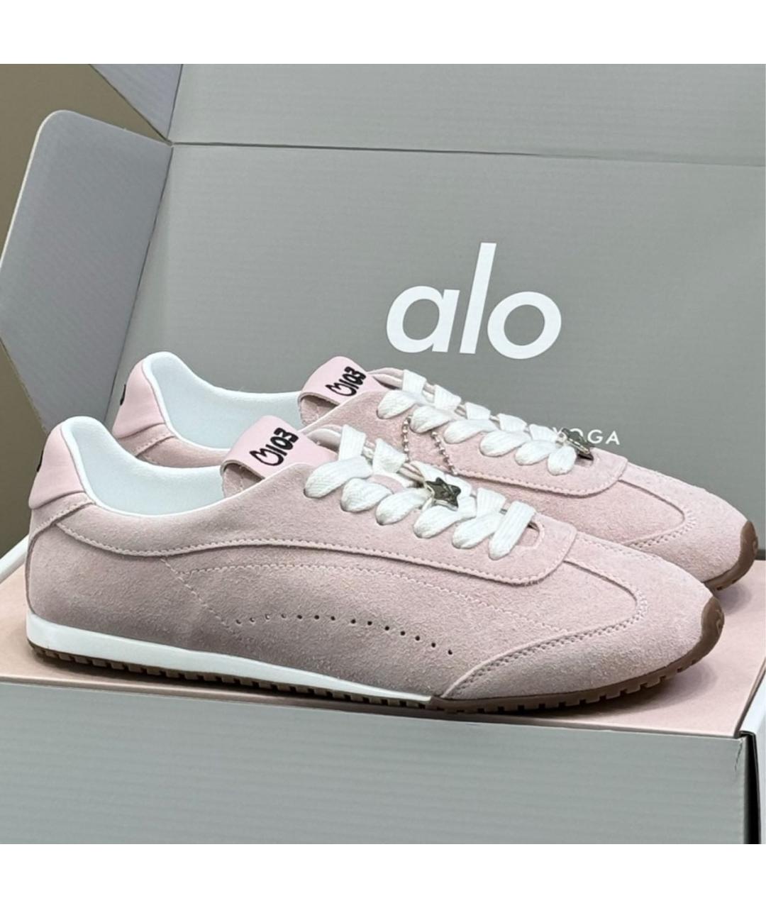 ALO YOGA Розовые замшевые кеды, фото 5