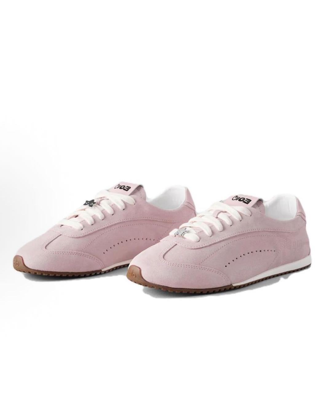 ALO YOGA Розовые замшевые кеды, фото 2