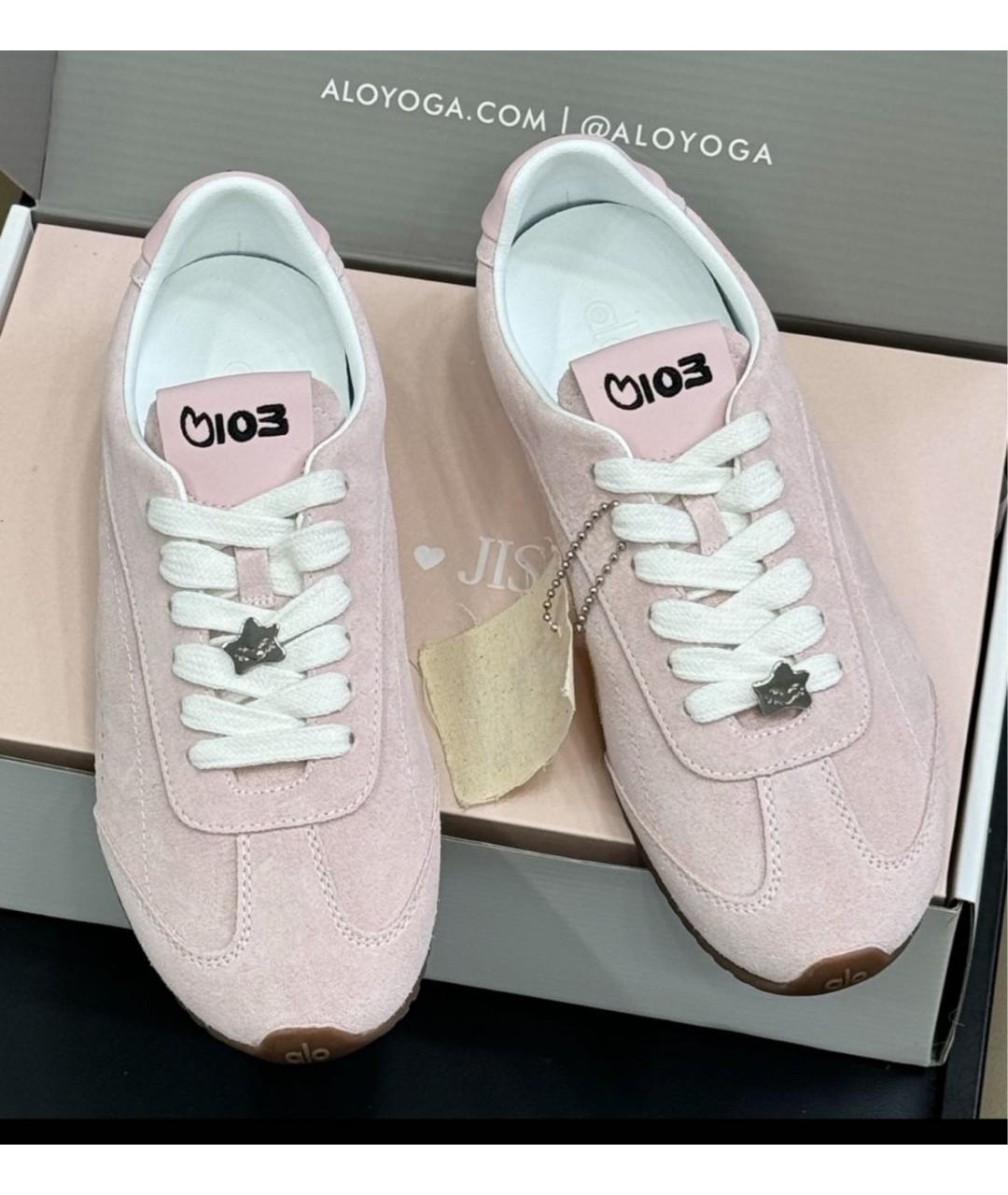 ALO YOGA Розовые замшевые кеды, фото 7