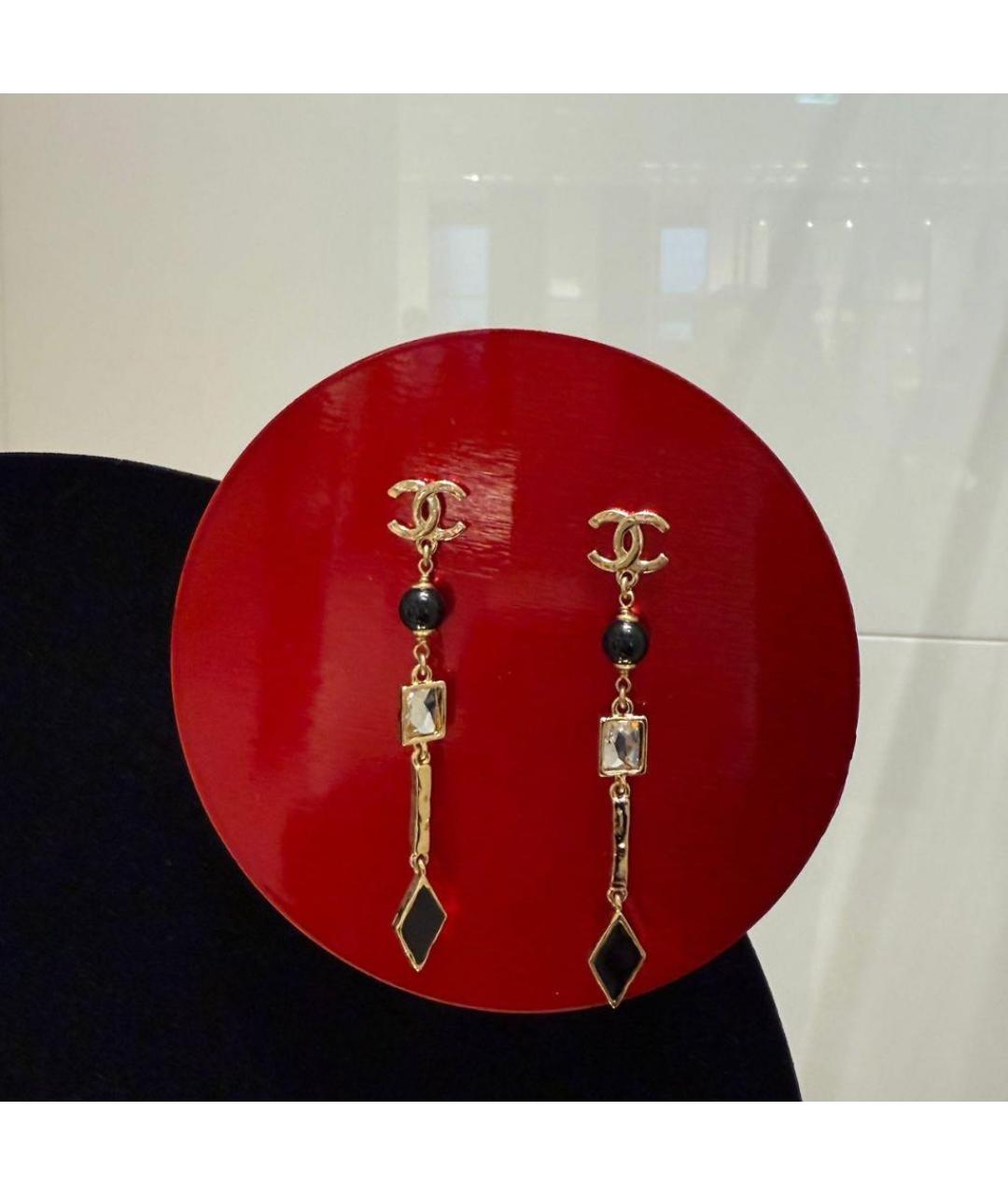 CHANEL Золотые металлические серьги, фото 2