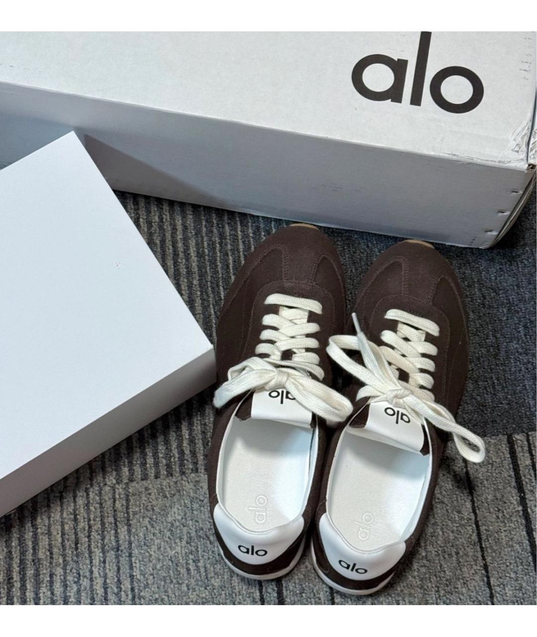 ALO YOGA Коричневые замшевые кеды, фото 5