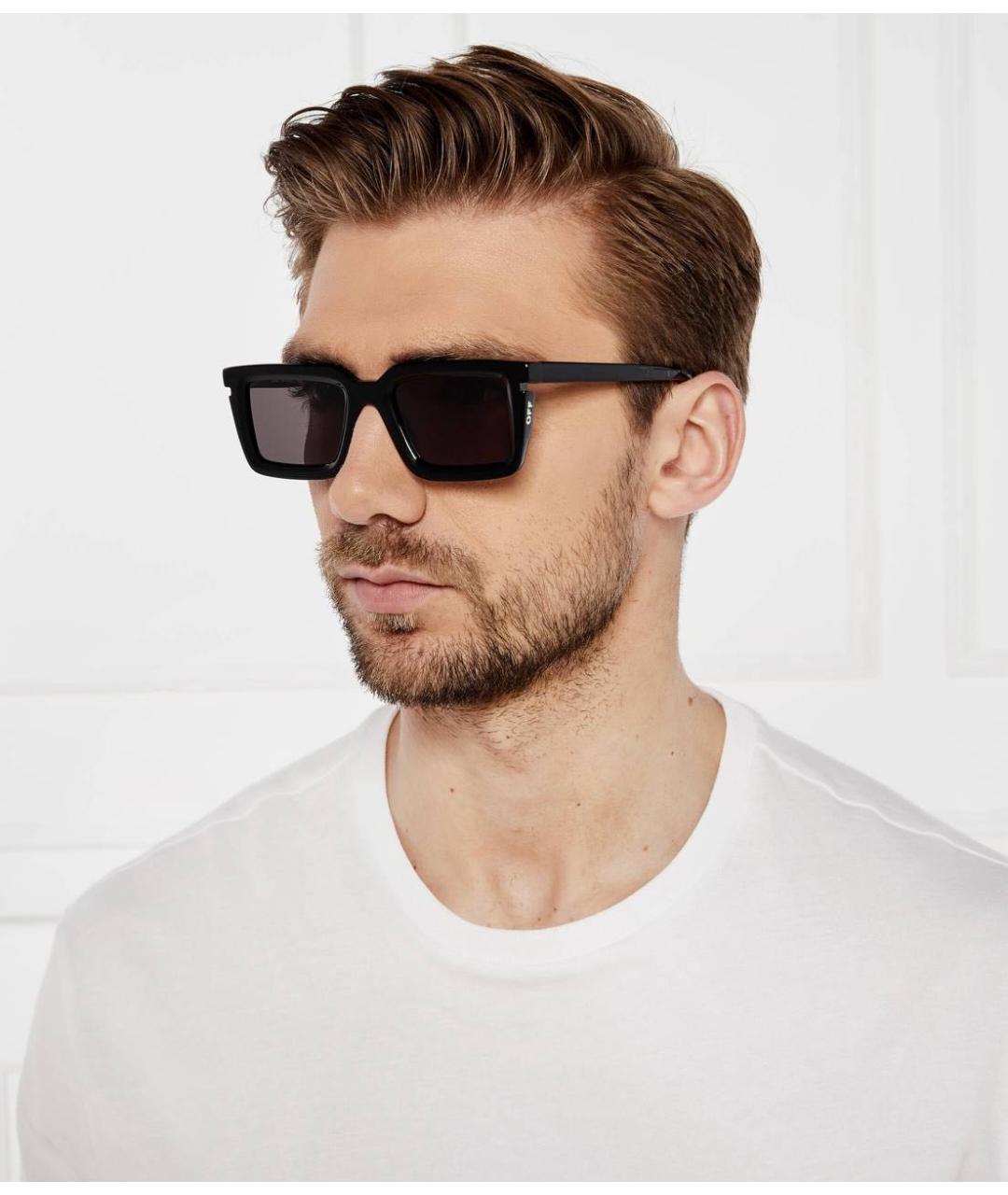 OFF-WHITE Черные пластиковые солнцезащитные очки, фото 2