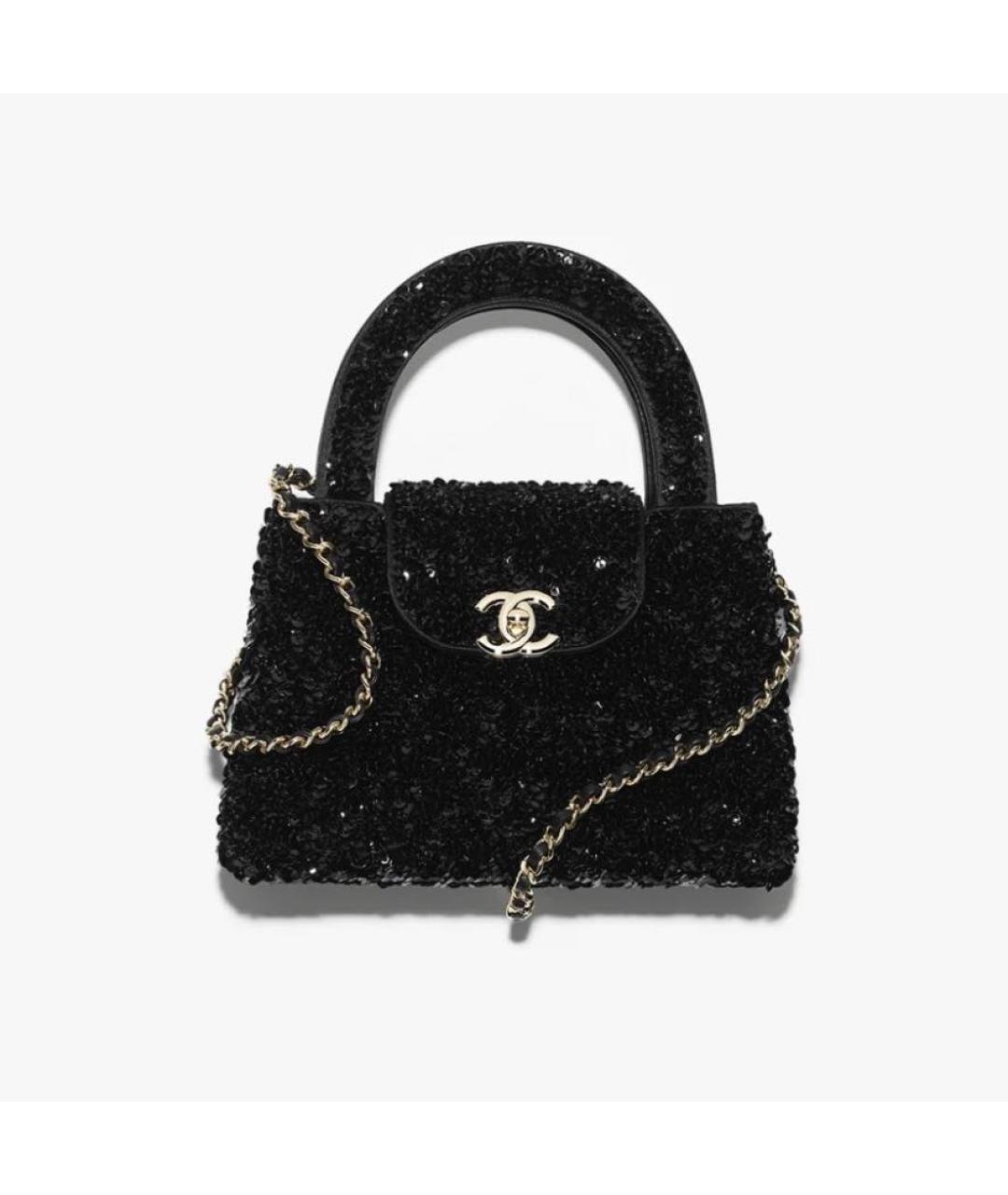 CHANEL Черная тканевая сумка через плечо, фото 5