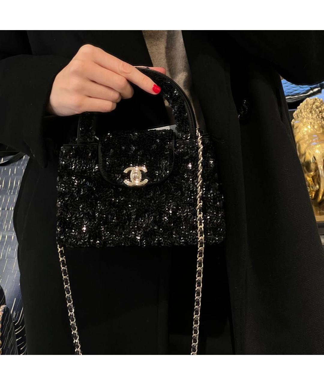 CHANEL Черная тканевая сумка через плечо, фото 2