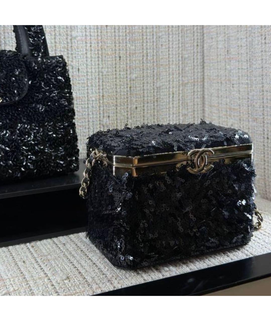 CHANEL Черная сумка с короткими ручками, фото 5