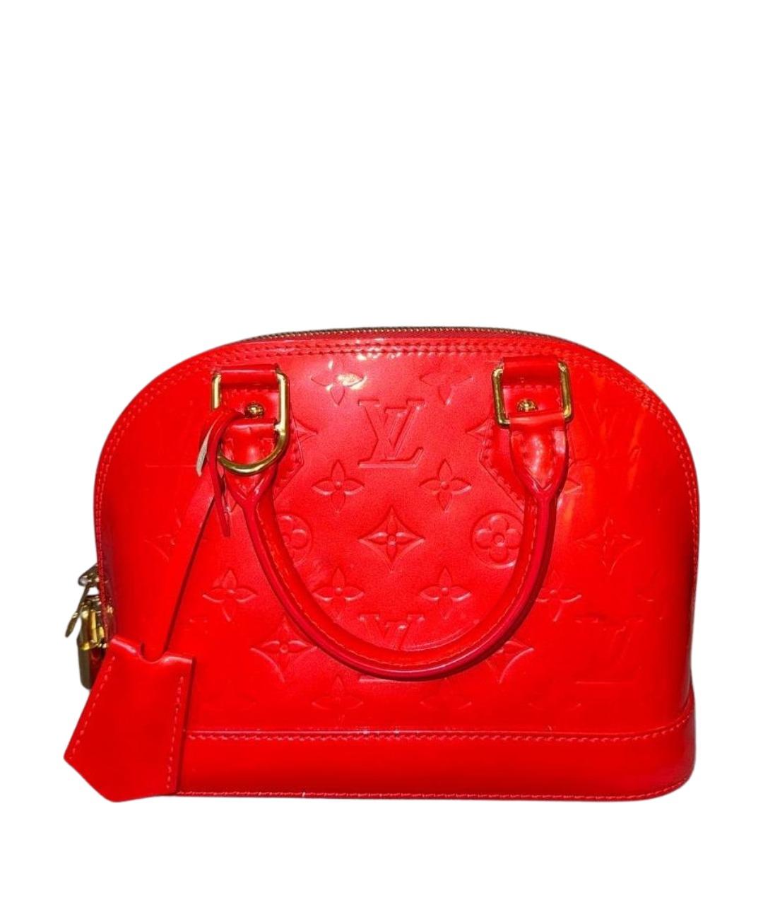 LOUIS VUITTON Красная сумка с короткими ручками из лакированной кожи, фото 1