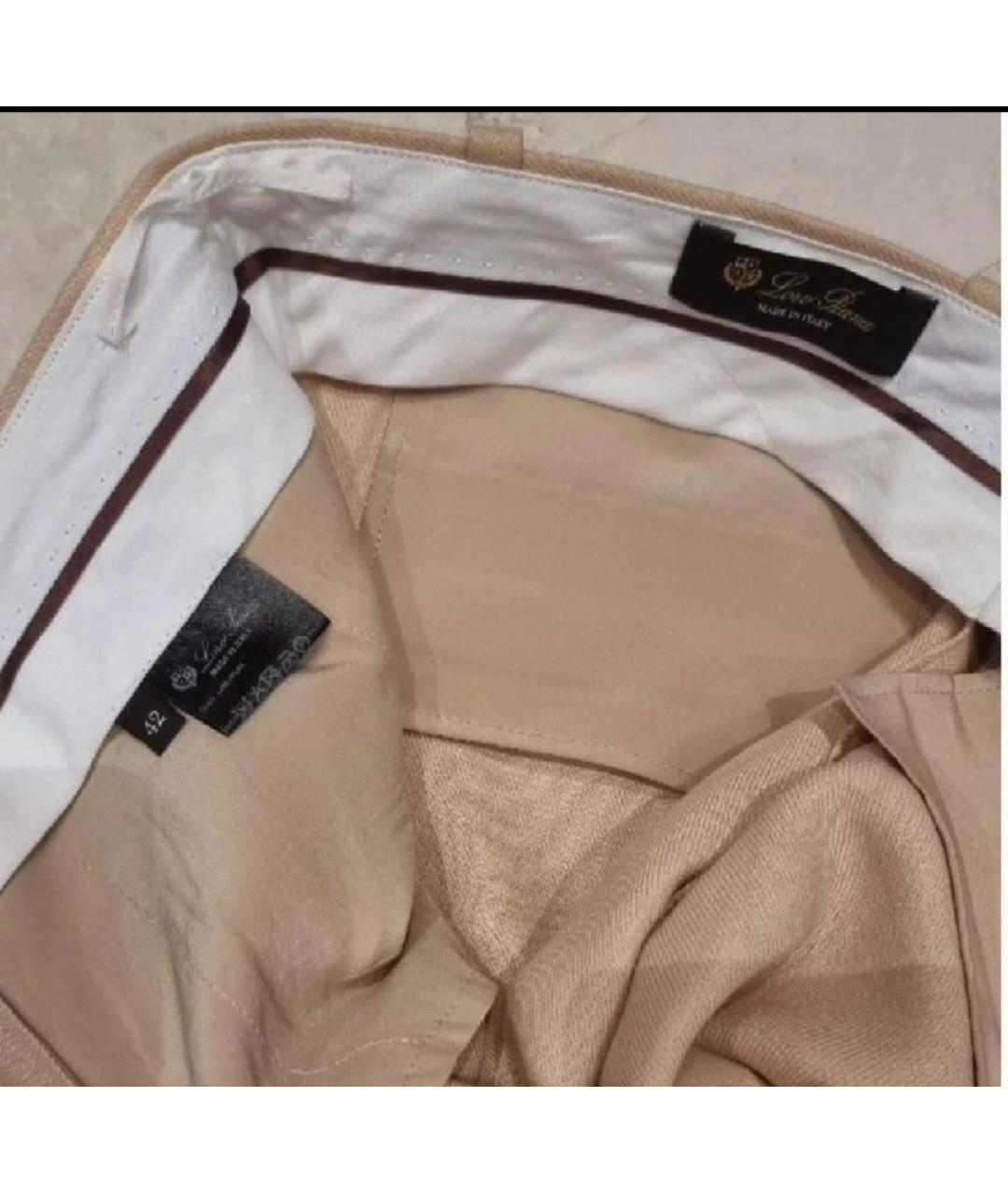 LORO PIANA Бежевые льняные бриджи, фото 3