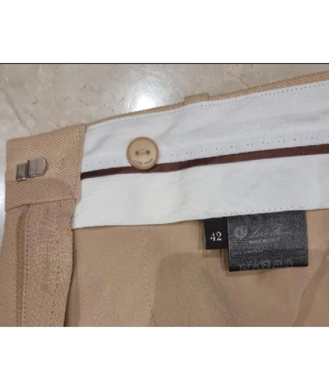 LORO PIANA Бежевые льняные бриджи, фото 5