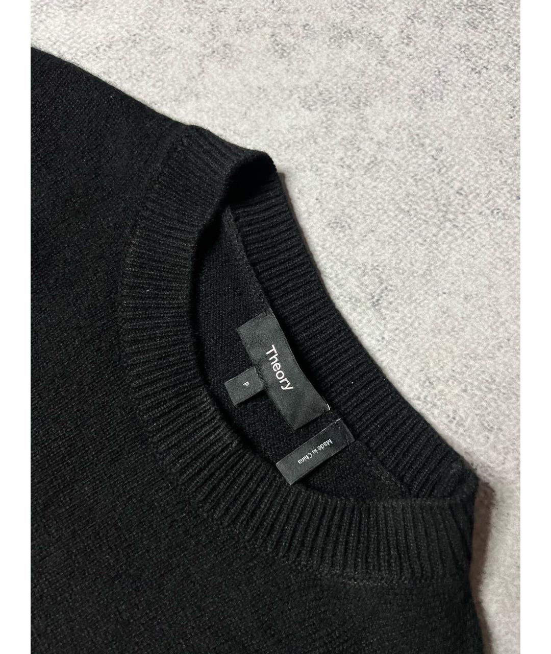 THEORY Черная кашемировая футболка, фото 2