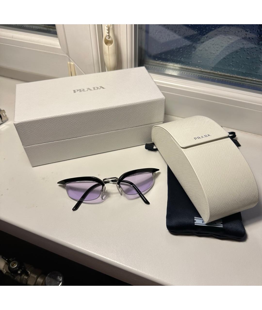 PRADA Фиолетовые пластиковые солнцезащитные очки, фото 4