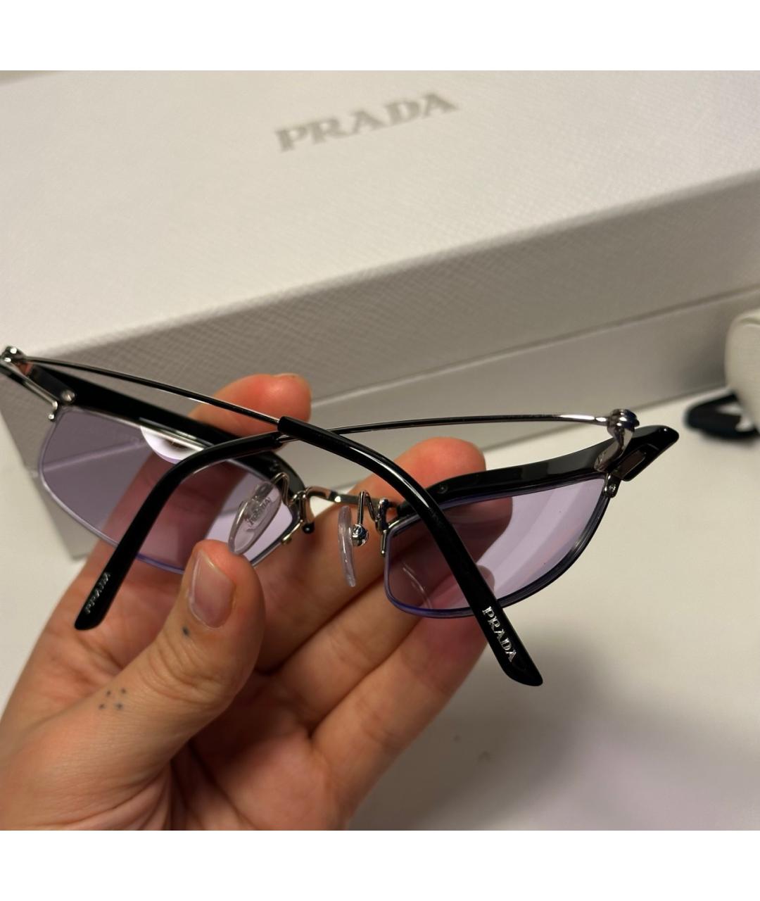 PRADA Фиолетовые пластиковые солнцезащитные очки, фото 3