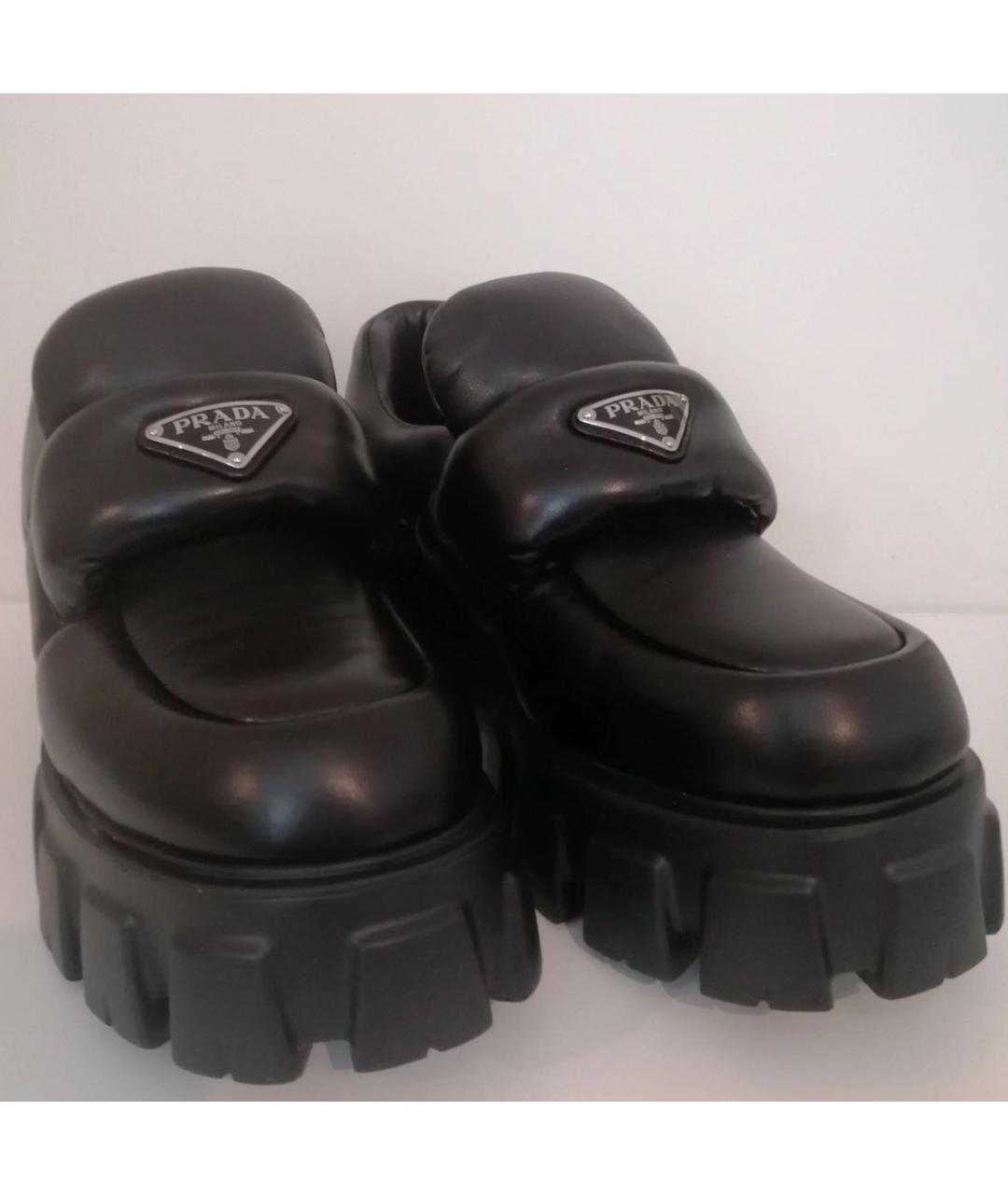 PRADA Черные кожаные лоферы, фото 5
