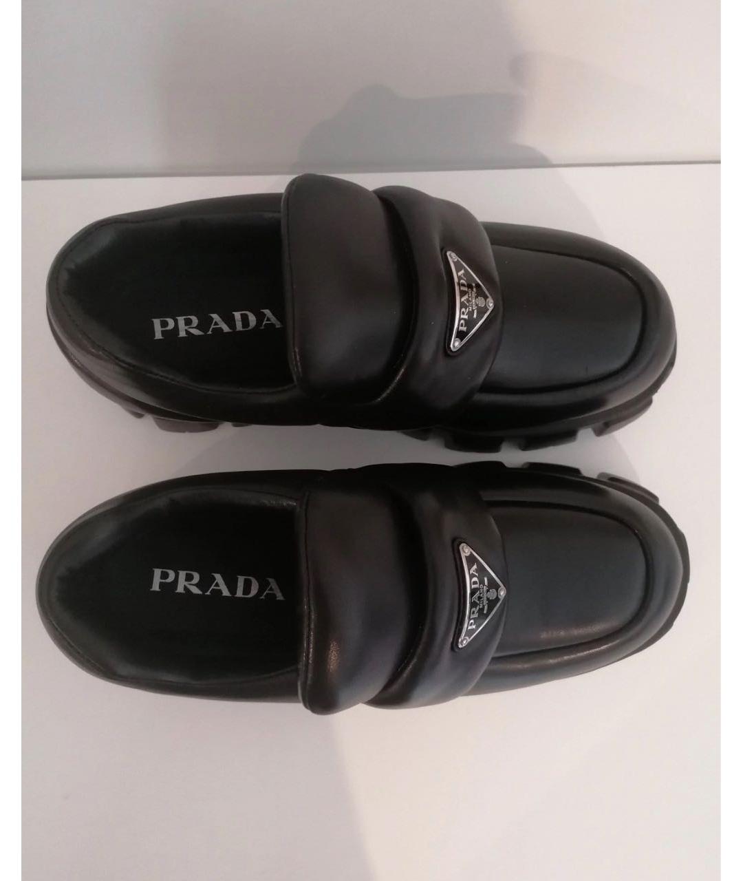 PRADA Черные кожаные лоферы, фото 7