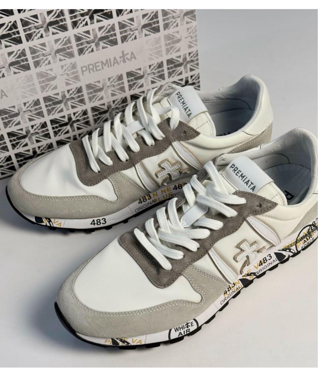 PREMIATA Серые замшевые низкие кроссовки / кеды, фото 7