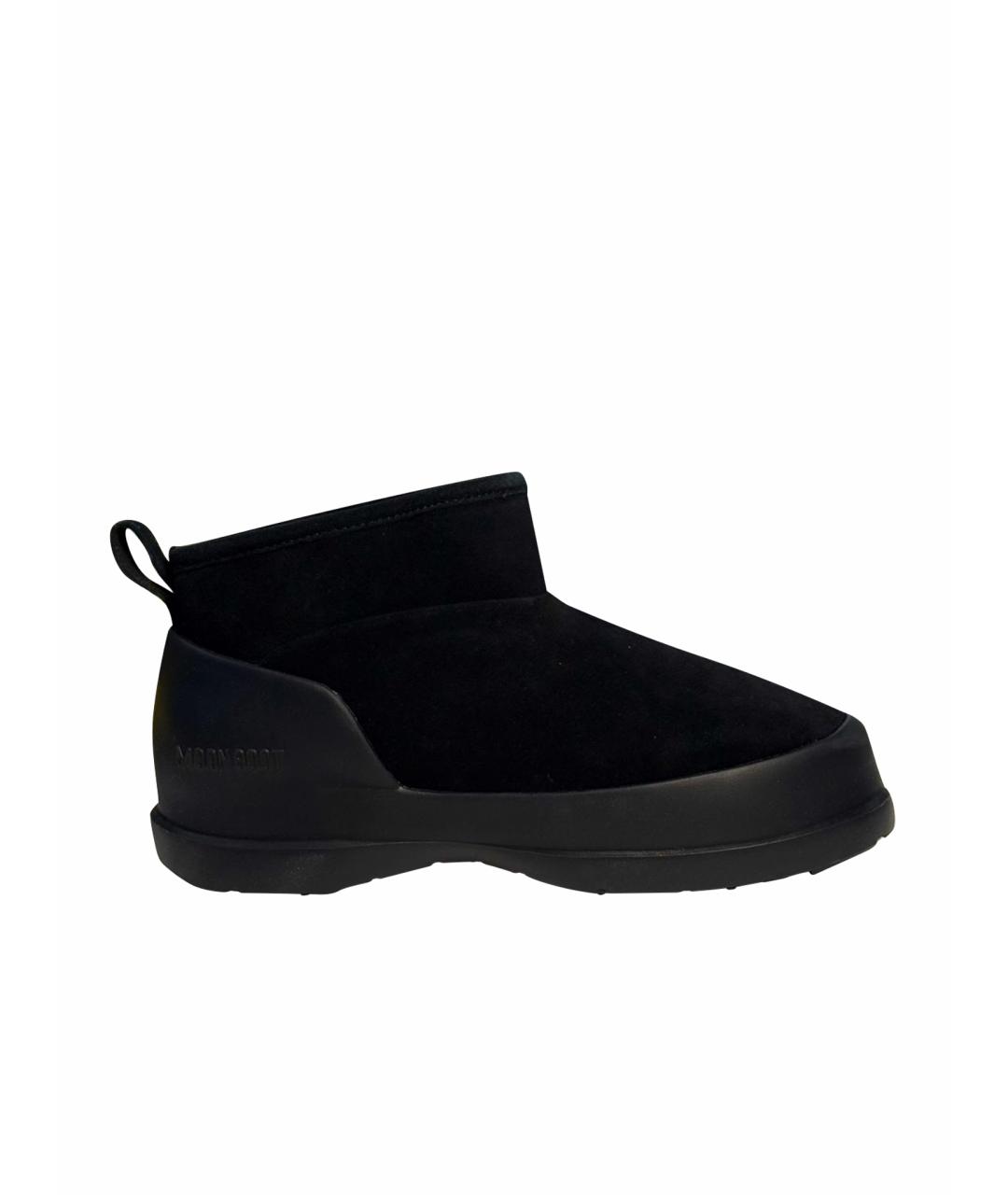 MOON BOOT Черные замшевые высокие ботинки, фото 1