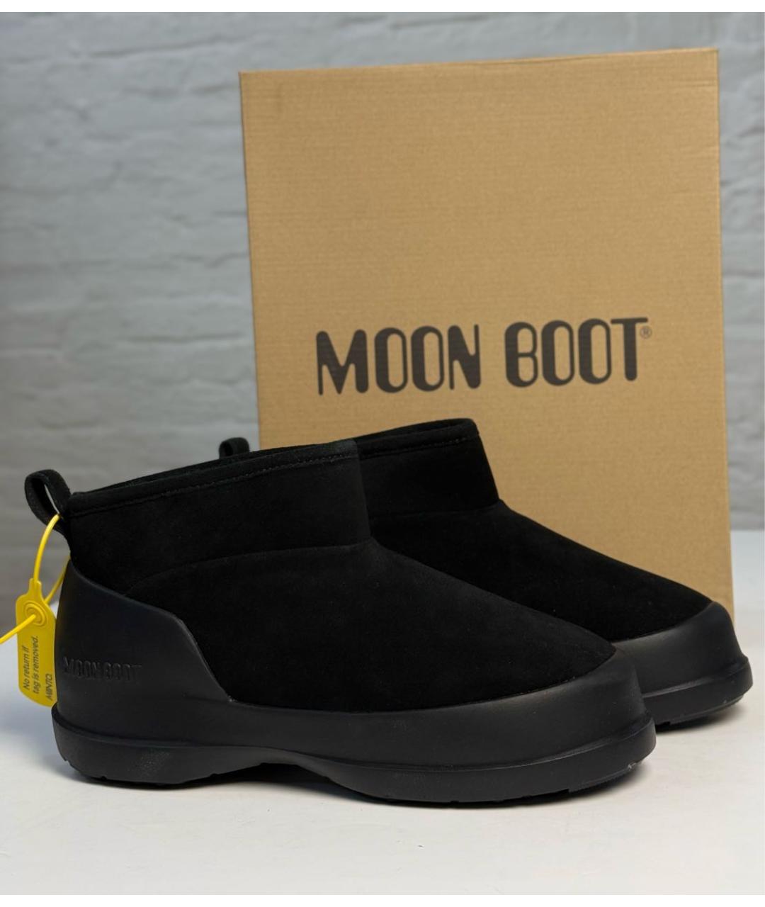 MOON BOOT Черные замшевые высокие ботинки, фото 8