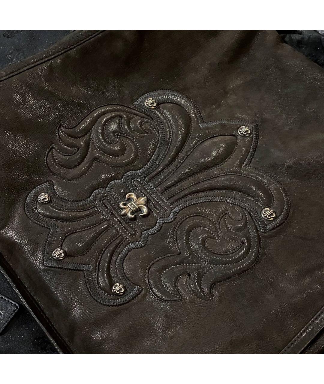 CHROME HEARTS Коричневая кожаная сумка на плечо, фото 3