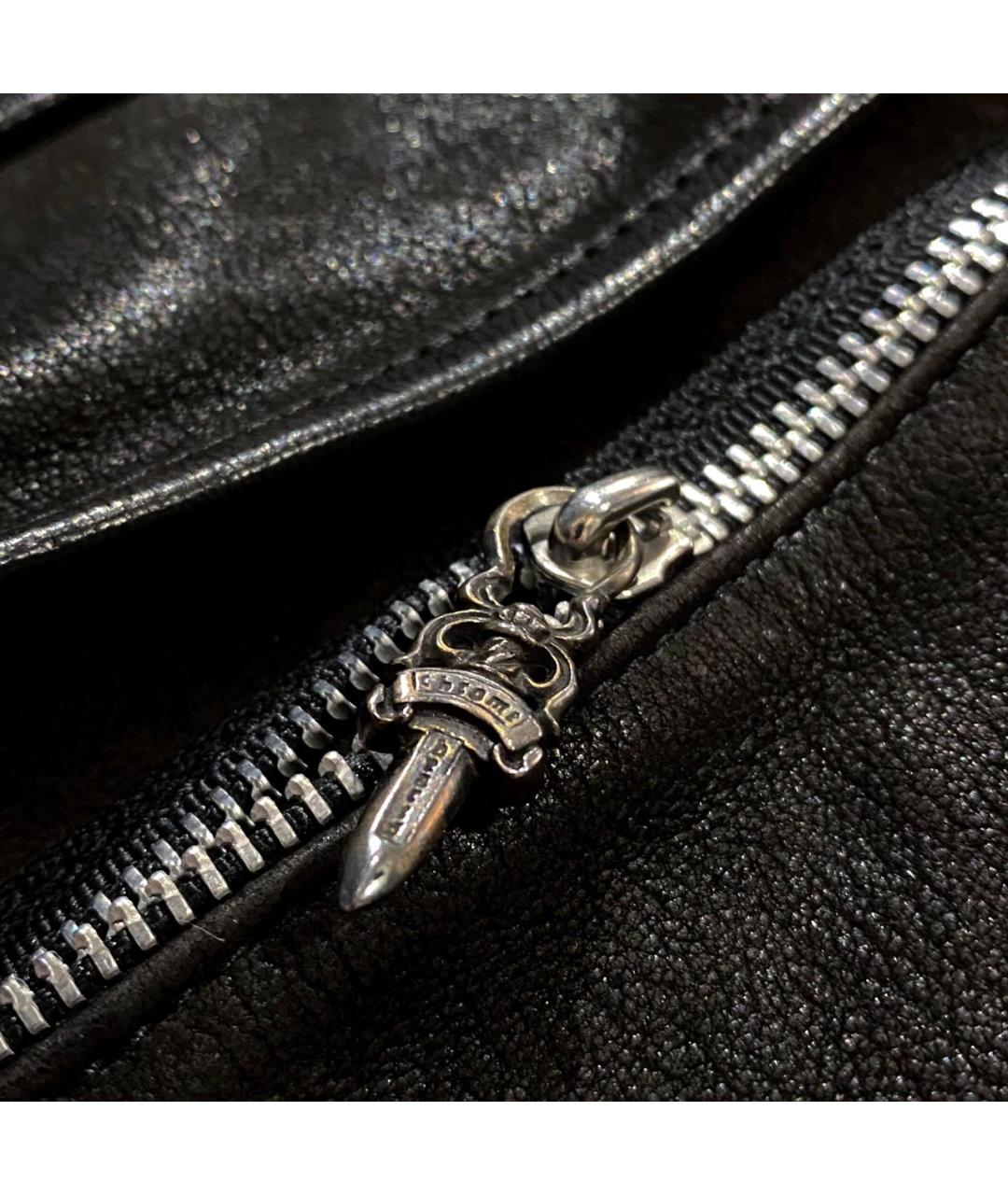 CHROME HEARTS Коричневая кожаная сумка на плечо, фото 7