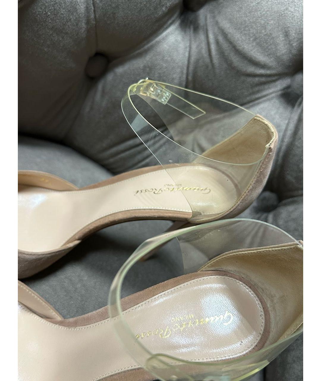 GIANVITO ROSSI Бежевые замшевые туфли, фото 3