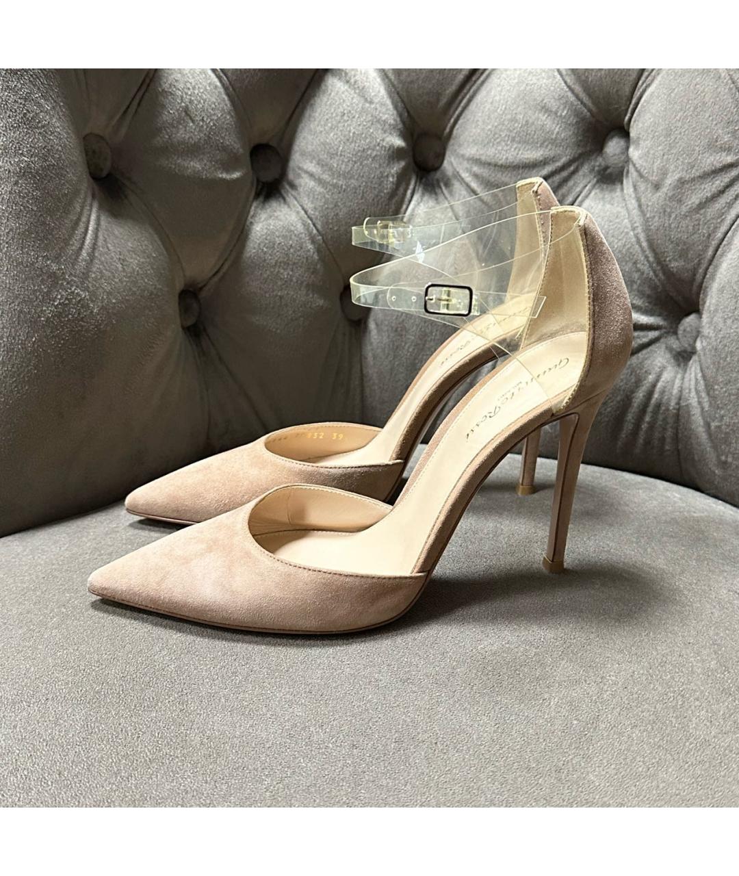GIANVITO ROSSI Бежевые замшевые туфли, фото 7