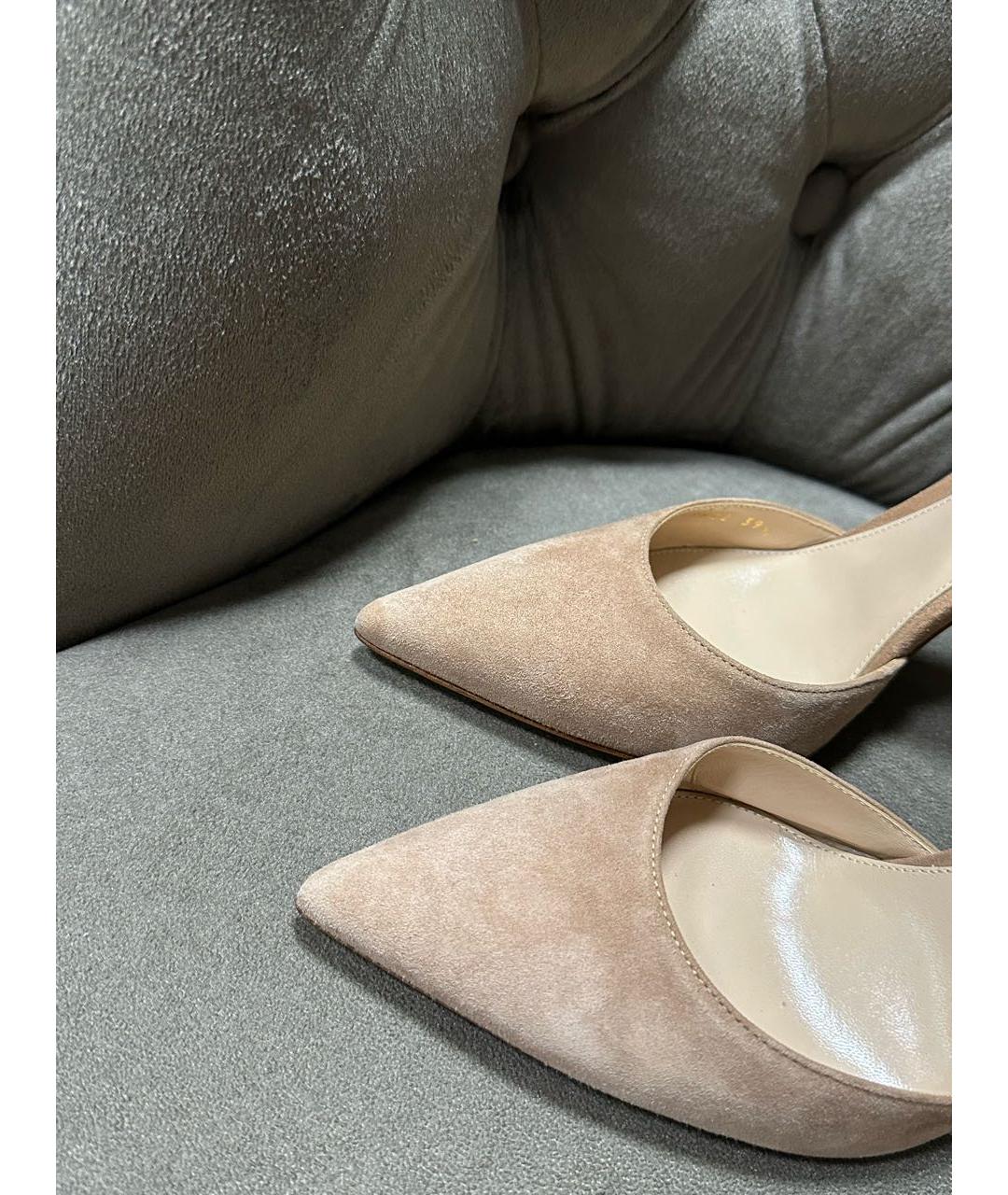 GIANVITO ROSSI Бежевые замшевые туфли, фото 2