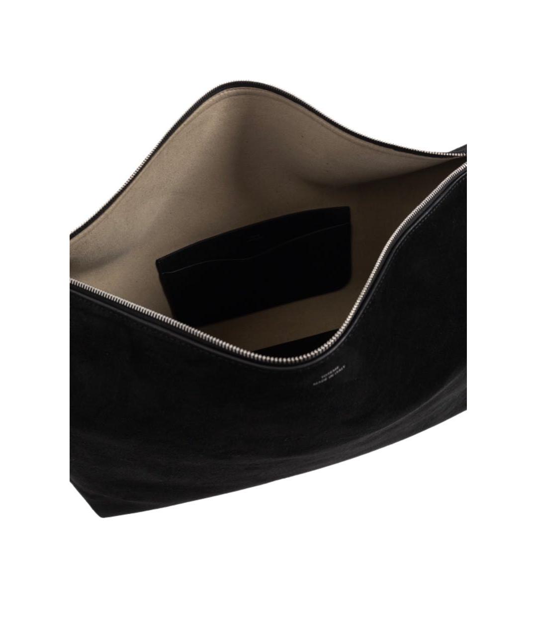 TOTEME Черная замшевая сумка с короткими ручками, фото 4