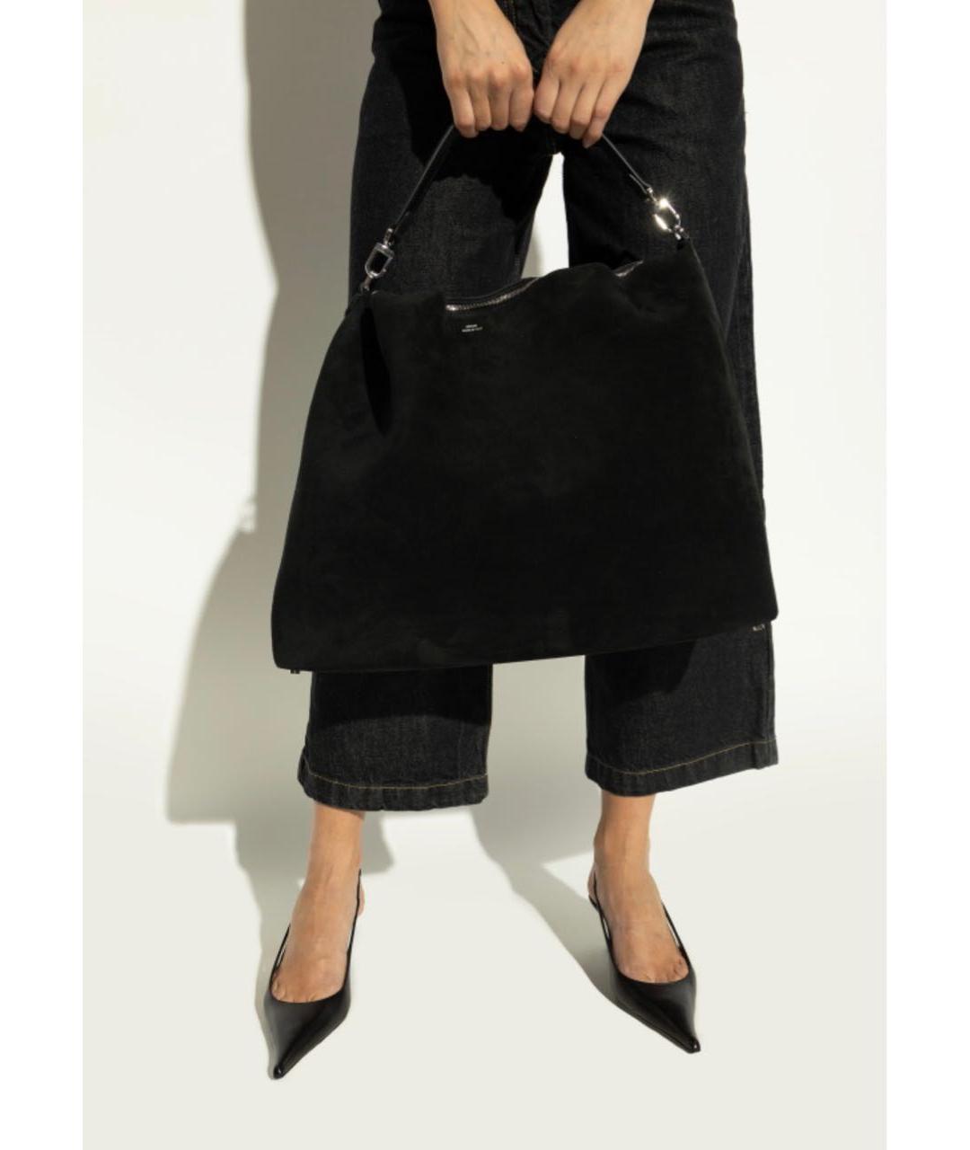 TOTEME Черная замшевая сумка с короткими ручками, фото 2
