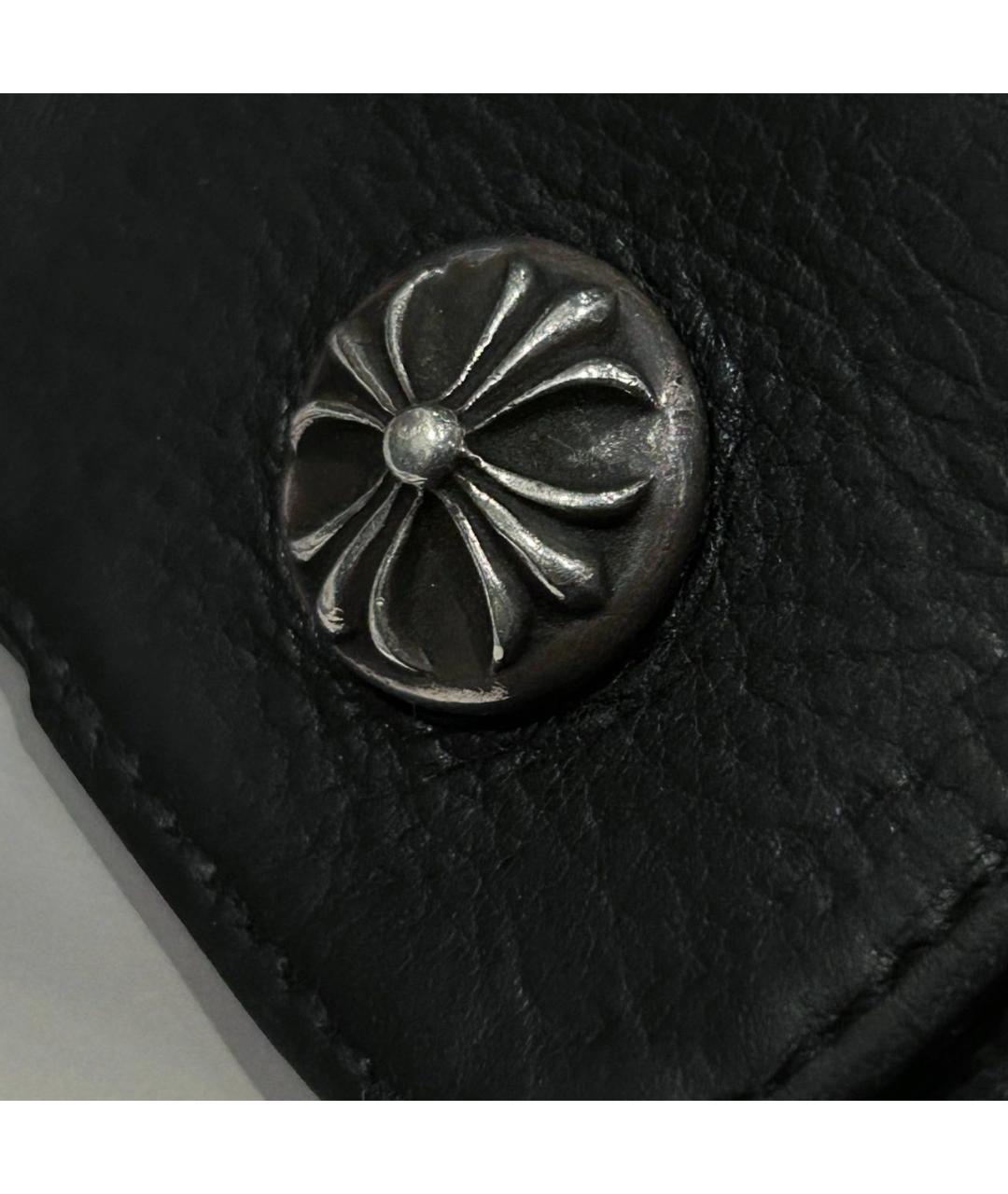 CHROME HEARTS Черный кожаный кошелек, фото 7