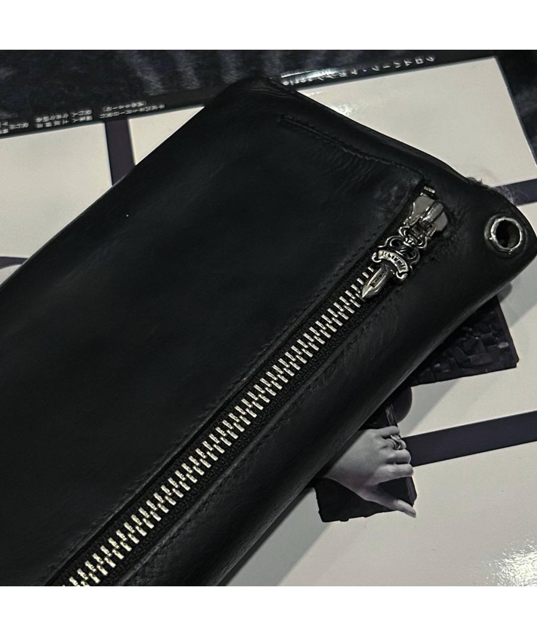 CHROME HEARTS Черный кожаный кошелек, фото 5