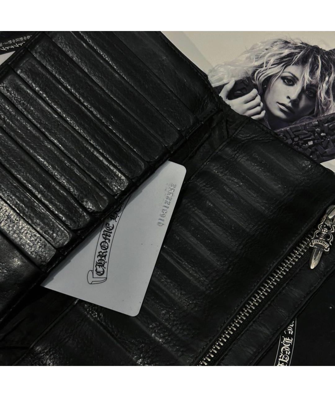 CHROME HEARTS Черный кожаный кошелек, фото 4