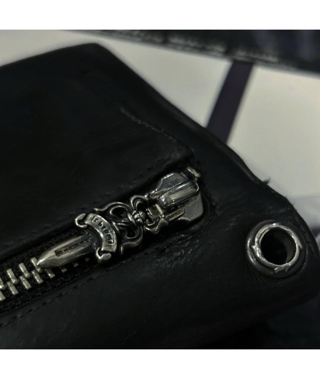CHROME HEARTS Черный кожаный кошелек, фото 6