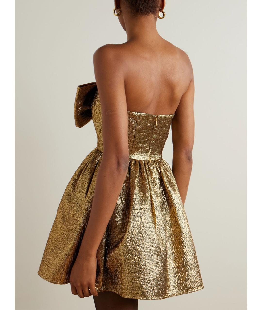 SELF-PORTRAIT Золотое коктейльное платье, фото 3