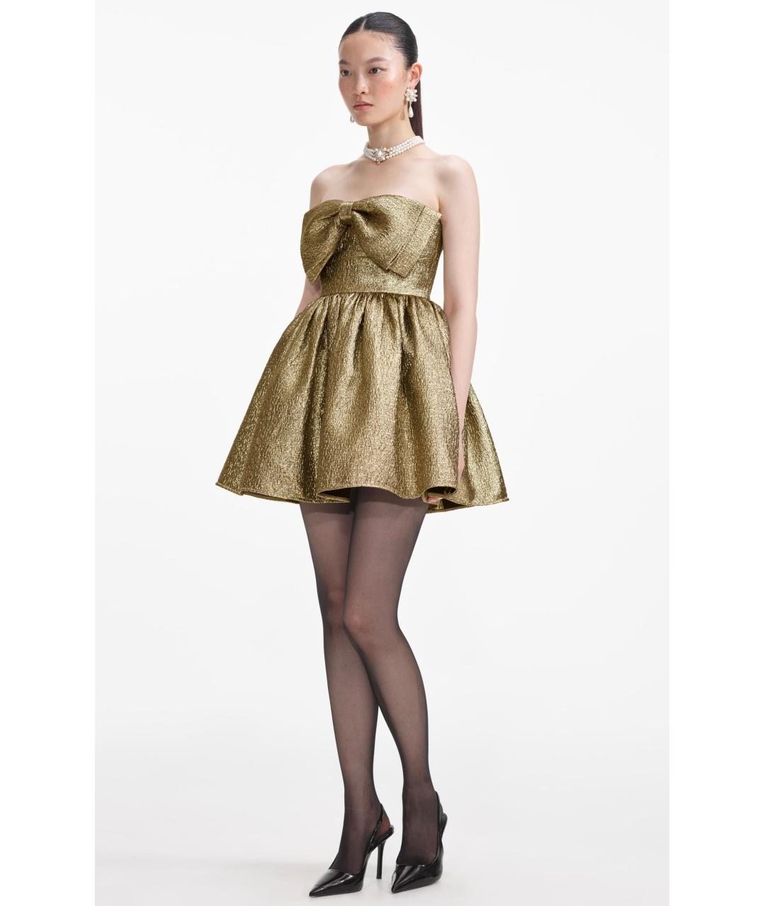 SELF-PORTRAIT Золотое коктейльное платье, фото 8