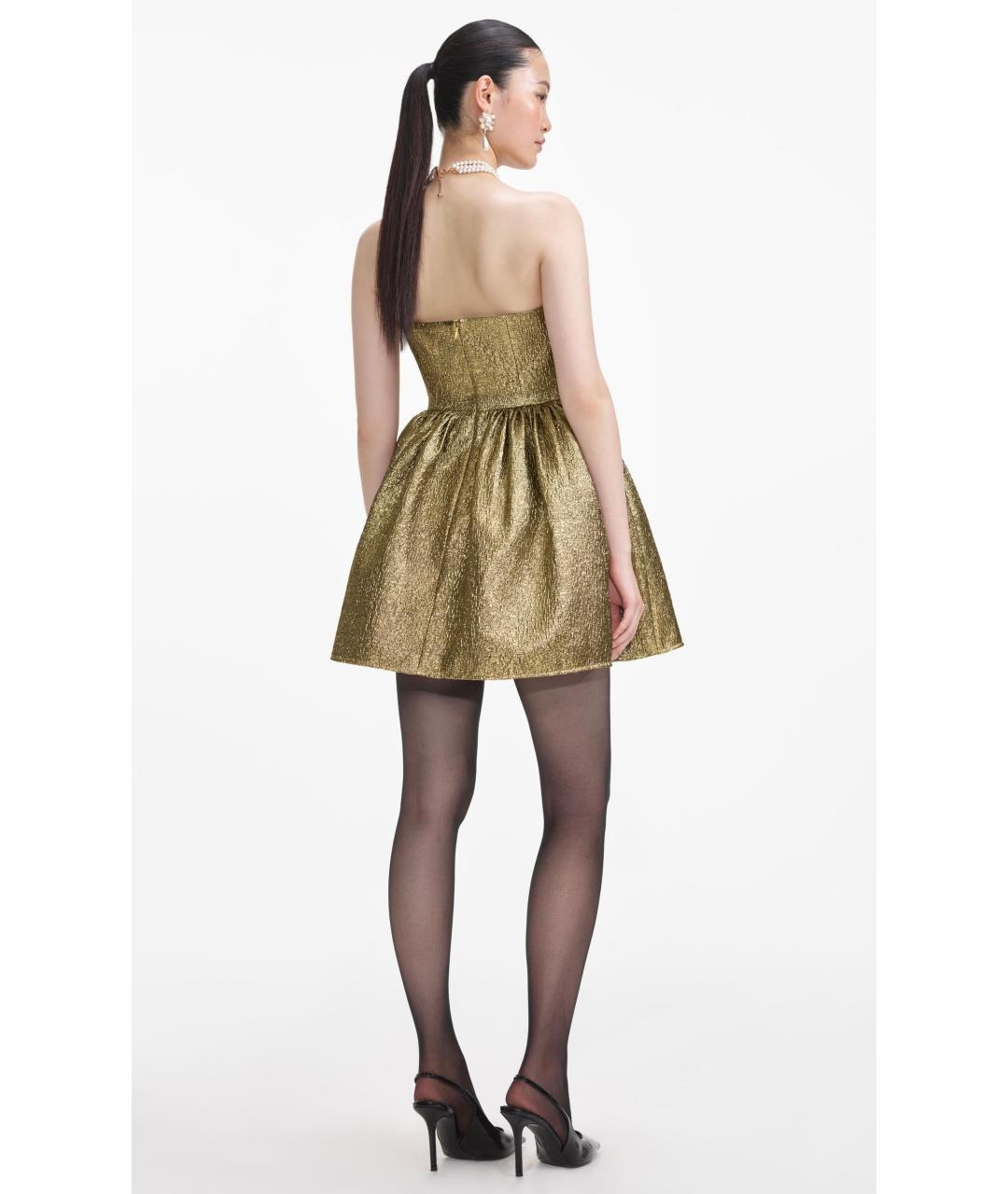 SELF-PORTRAIT Золотое коктейльное платье, фото 9