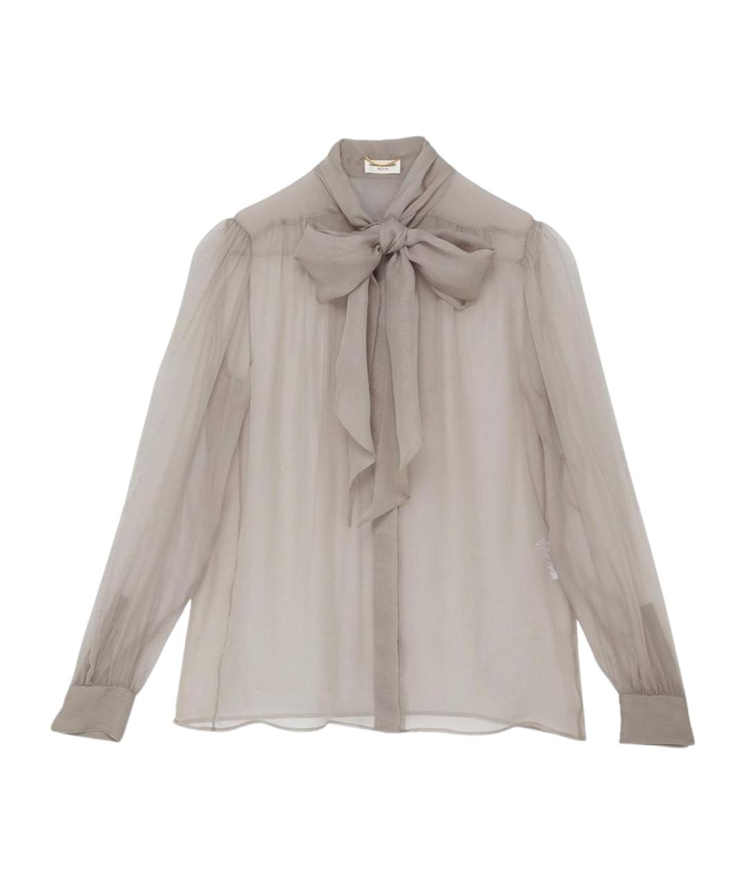SAINT LAURENT Серая шелковая блузы, фото 1