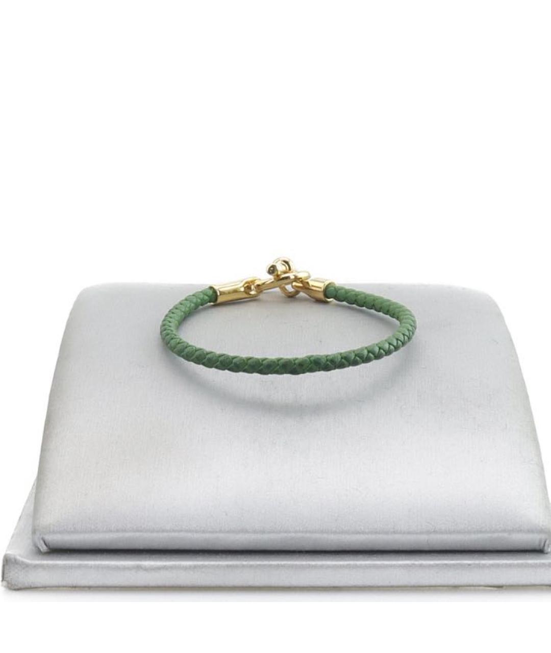 HERMES Зеленый кожаный браслет, фото 3