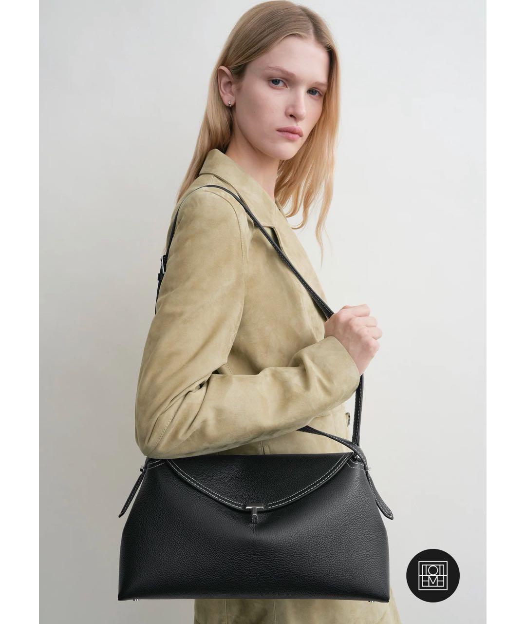 TOTEME Черная кожаная сумка с короткими ручками, фото 2