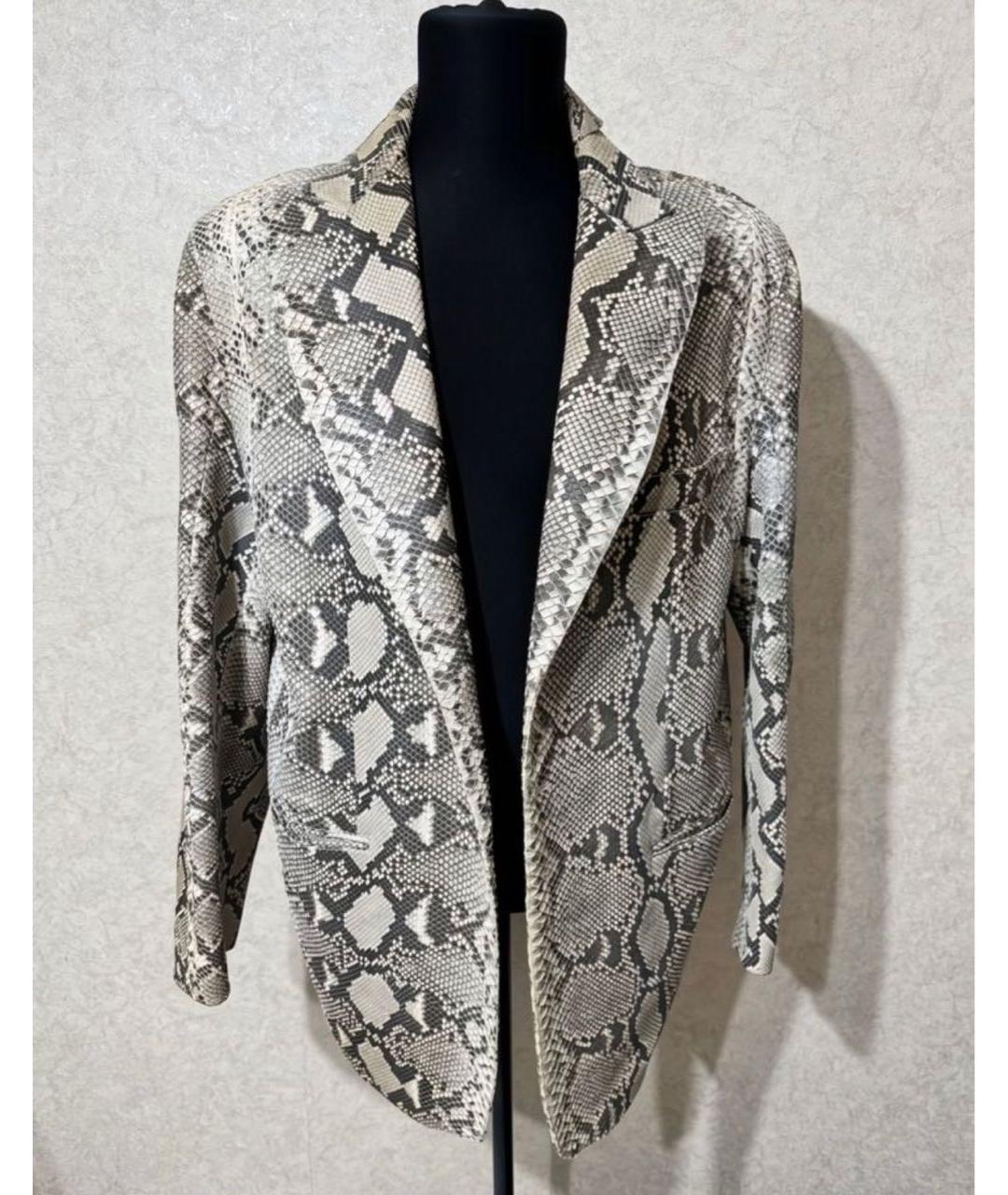 BRIONI Бежевый пиджак из экзотической кожи, фото 6