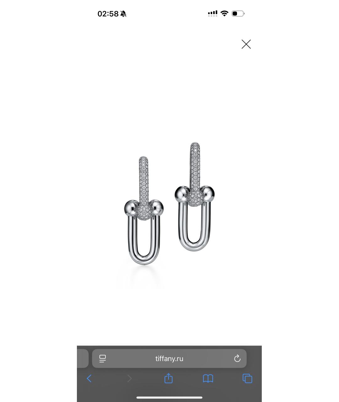 TIFFANY&CO Серебряные серьги из белого золота, фото 4